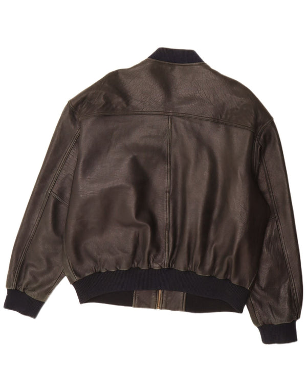 Trapper Ανδρικό Δερμάτινο Μπουφάν IT 54 2XL Μαύρο