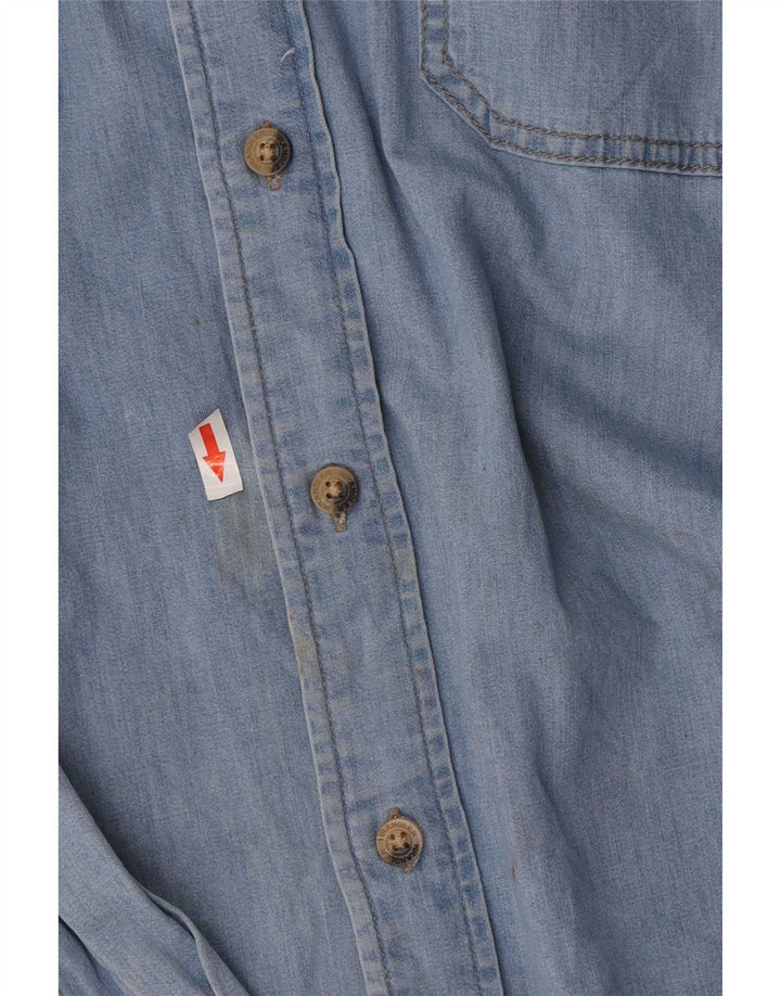 Ανδρικό τζιν πουκάμισο Wrangler με κανονική εφαρμογή, μεγάλο μπλε βαμβακερό