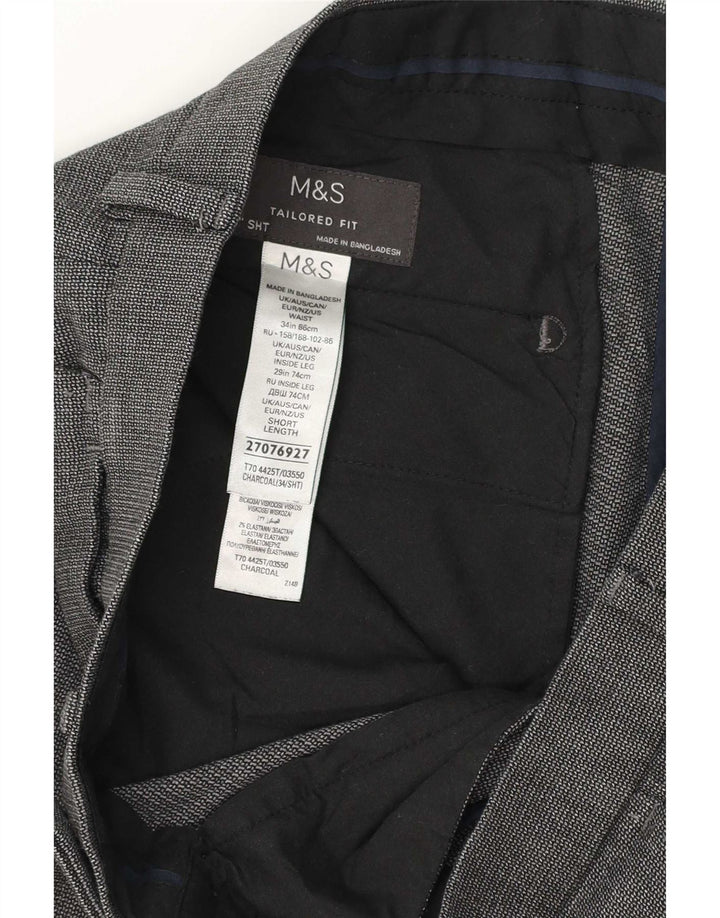 Marks & Spencer Ανδρικό παντελόνι με φόρμα W34 L28 Γκρι πολυεστέρας