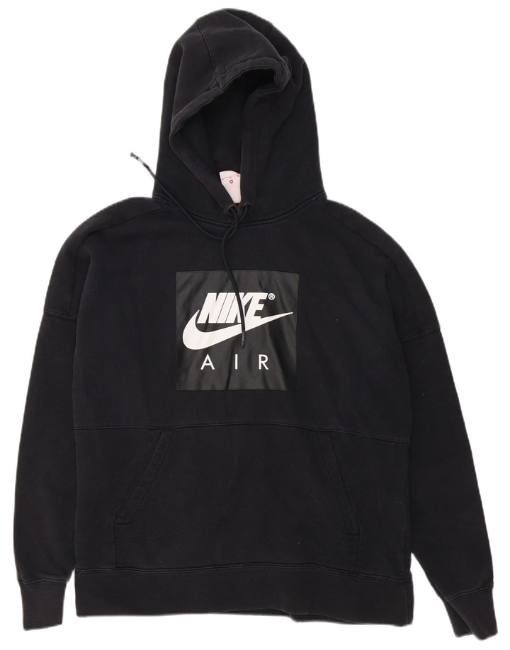 Ανδρικό γραφικό κουκούλα Nike, μεσαίο μαύρο βαμβακερό