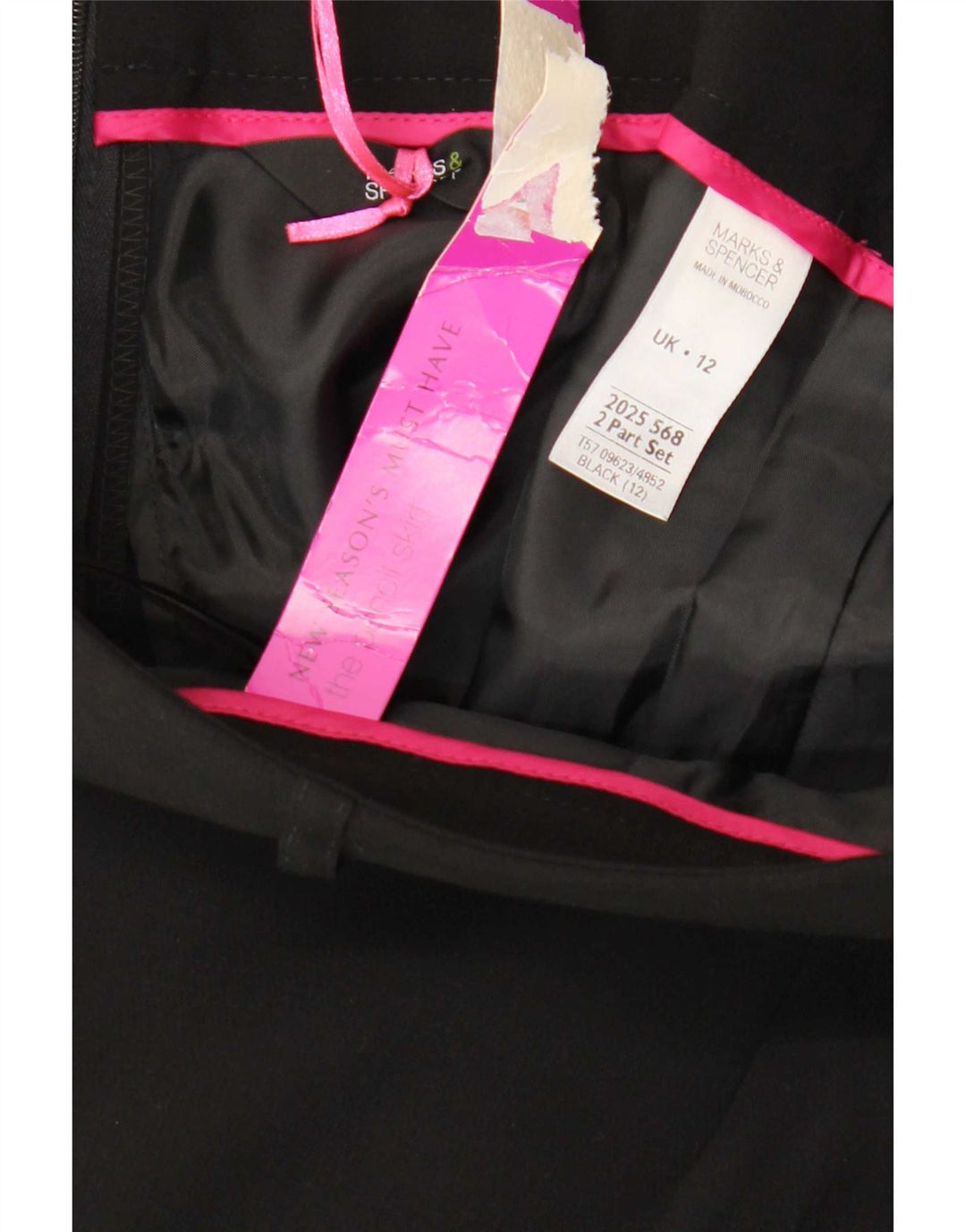 Marks & Spencer Γυναικεία Pencil Φούστα UK 12 Medium W30 Black Polyester
