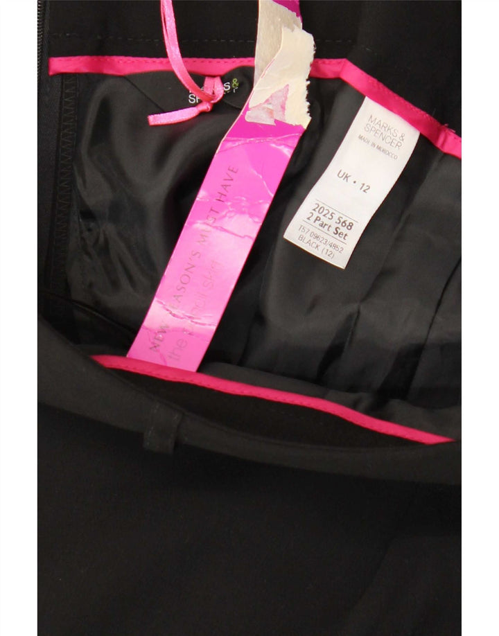 Marks & Spencer Γυναικεία Pencil Φούστα UK 12 Medium W30 Black Polyester