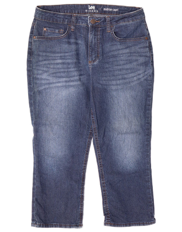 LEE Womens Riders Mid Rise Capri Jeans US 8 Medium W30 L20 Blue Cotton