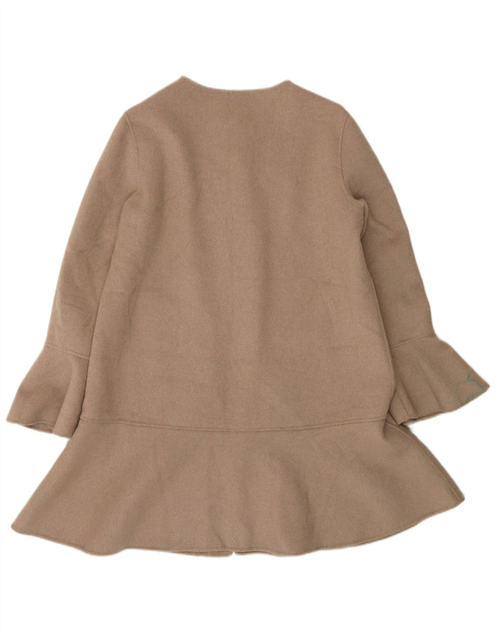 Zara Γυναικείο Χειροποίητο Πανωφόρι UK 14 Medium Beige Wool