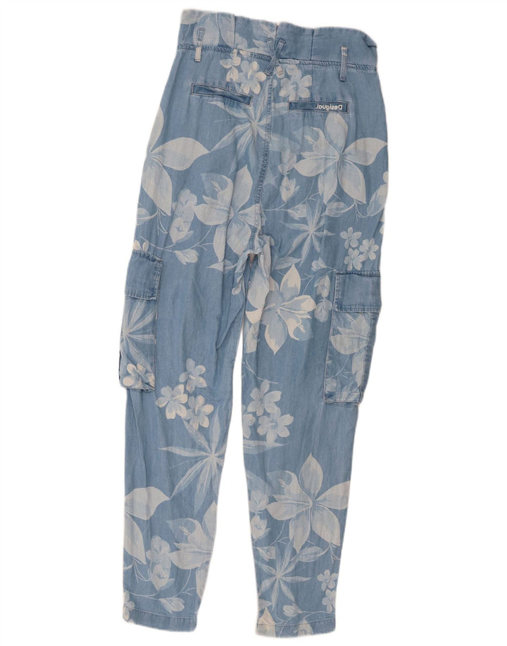 Γυναικείο παντελόνι Cargo Harem Desigual Medium W32 L28 Blue Floral Lyocell