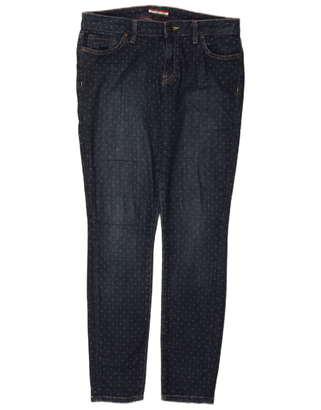 Γυναικείο καθημερινό παντελόνι TOMMY HILFIGER US 8 Medium W30 L30 με μπλε στίγματα