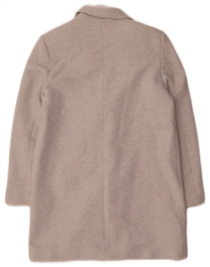 Zara Γυναικείο Παλτό με διπλό στήθος UK 14 Medium Grey Polyester