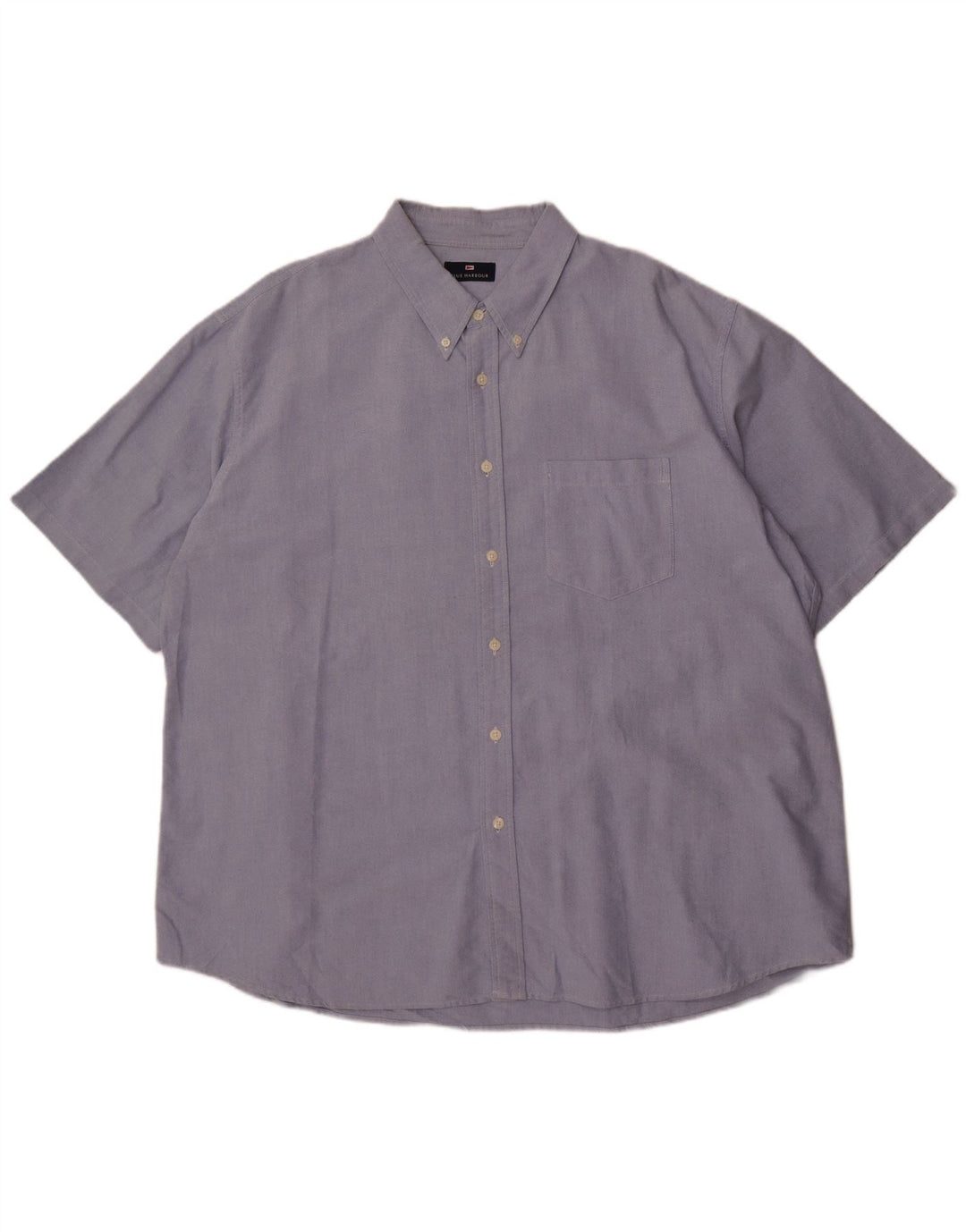 Ανδρικό κοντομάνικο πουκάμισο Marks & Spencer 2XL Μπλε βαμβακερό