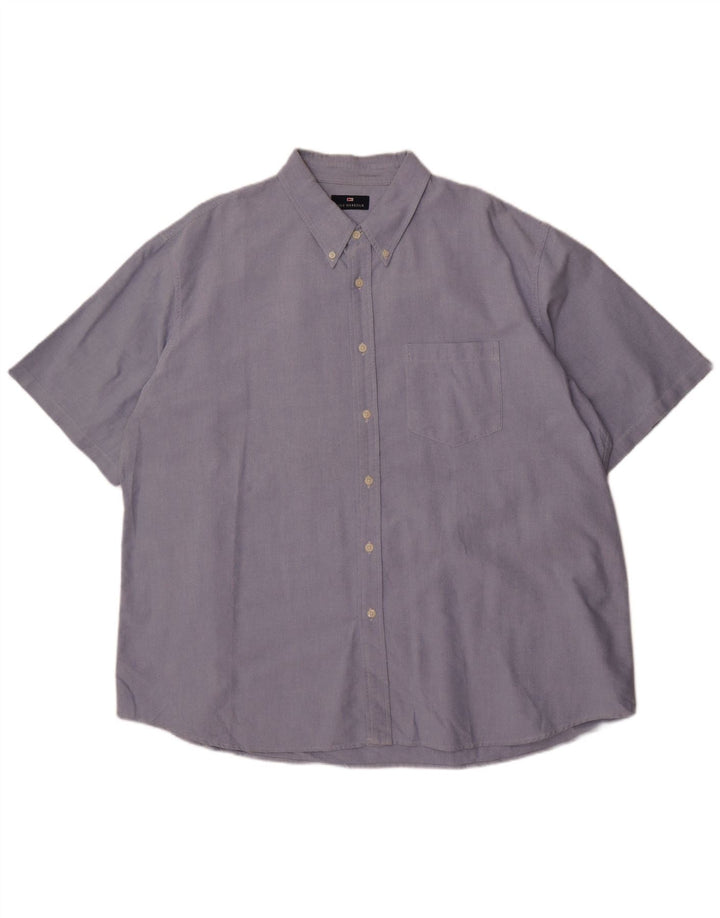 Ανδρικό κοντομάνικο πουκάμισο Marks & Spencer 2XL Μπλε βαμβακερό