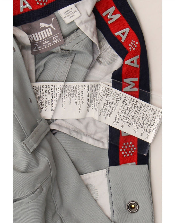 PUMA Mens Straight Chino Trousers W30 L30 Grey Polyester Vintage Puma and Second-Hand Puma from Messina Hembry 