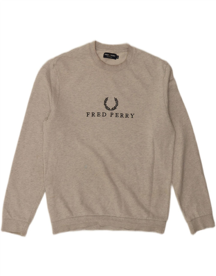 Ανδρικό γραφικό φούτερ Fred Perry, μεσαίο γκρι βαμβακερό
