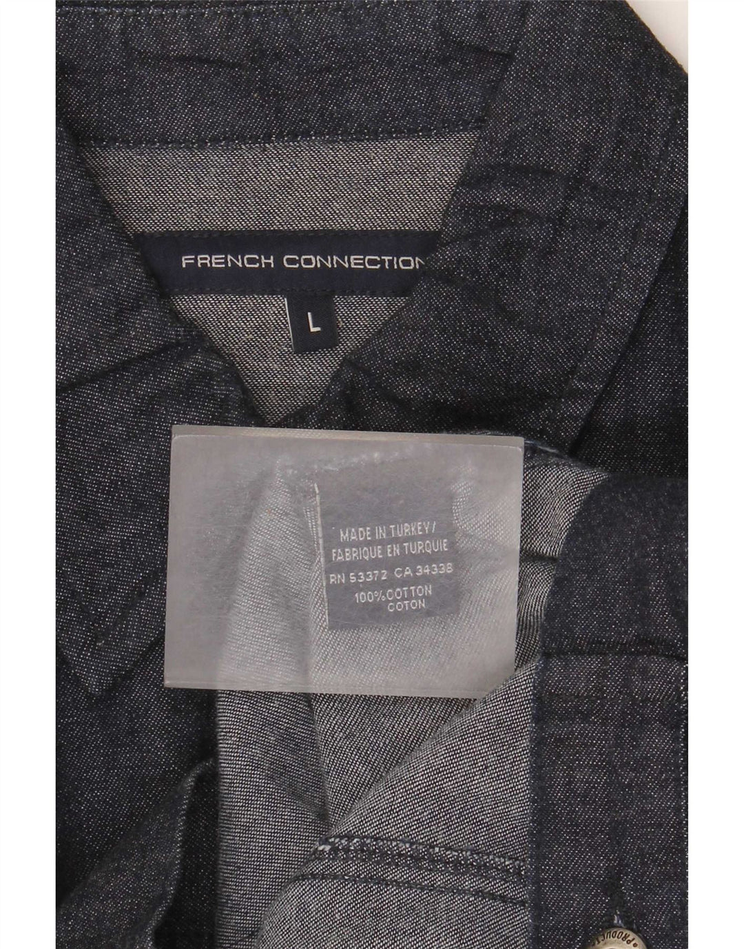 Ανδρικό τζιν Bomber Jacket French Connection UK 40 Large Navy Blue Cotton