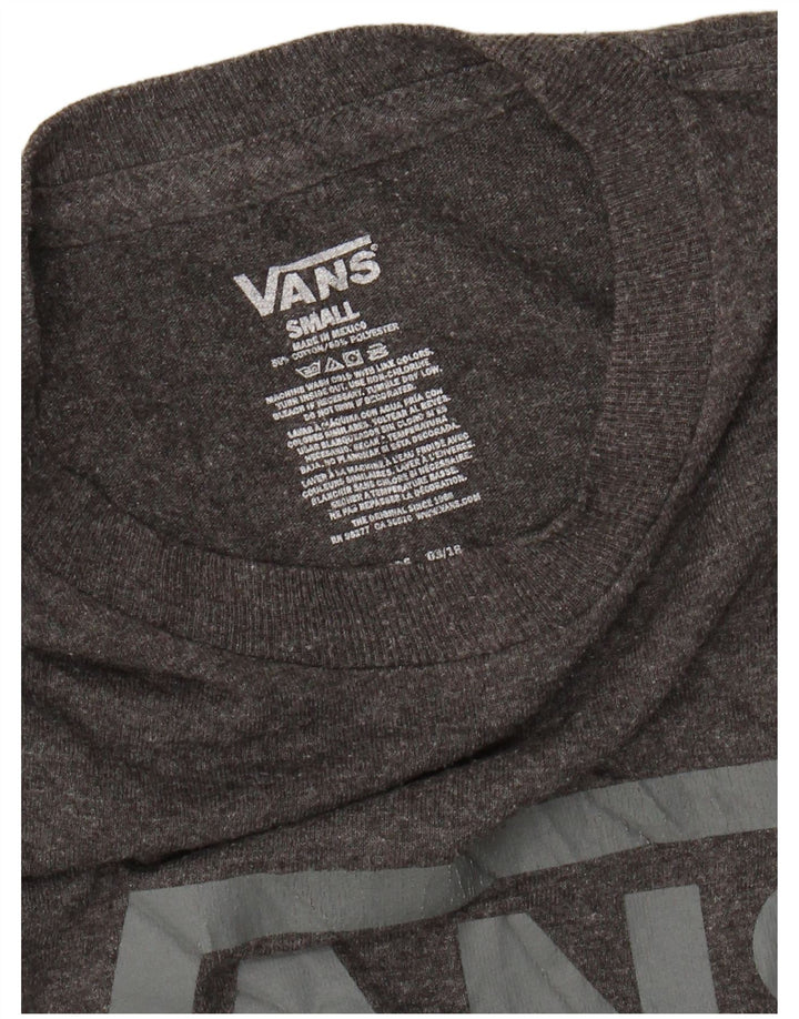 VANS Ανδρικό γραφικό T-Shirt Top Μικρό γκρι βαμβακερό