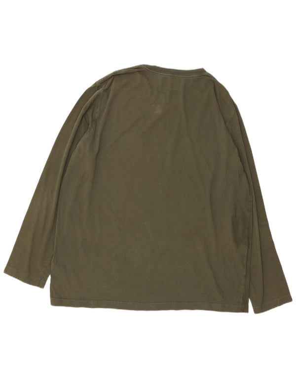 Ανδρικό TIMBERLAND με κανονική εφαρμογή γραφικό μακρυμάνικο XL βαμβακερό χακί