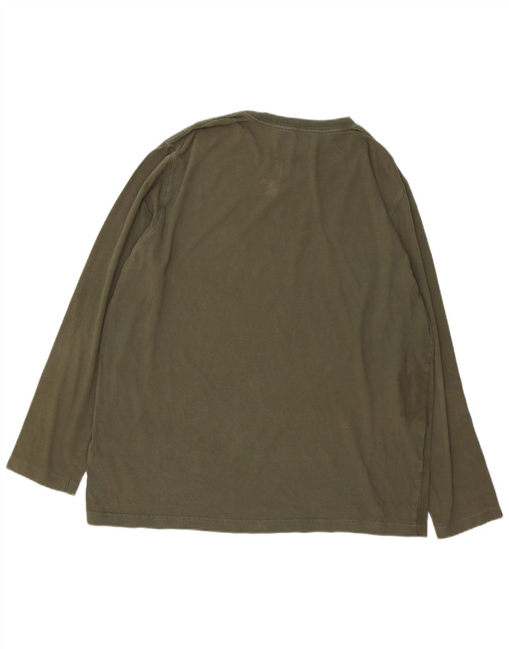 Ανδρικό TIMBERLAND με κανονική εφαρμογή γραφικό μακρυμάνικο XL βαμβακερό χακί