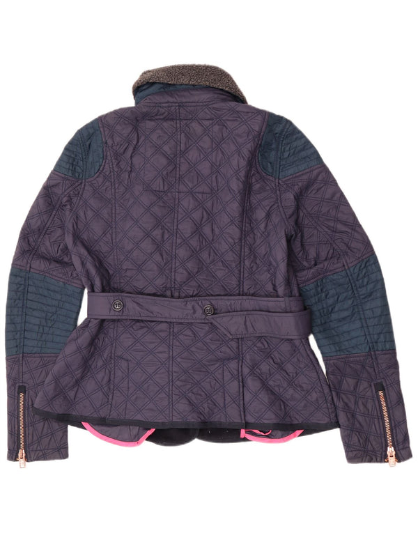 Superdry γυναικείο καπιτονέ μπουφάν UK 14 Medium Navy Blue Colorblock Nylon