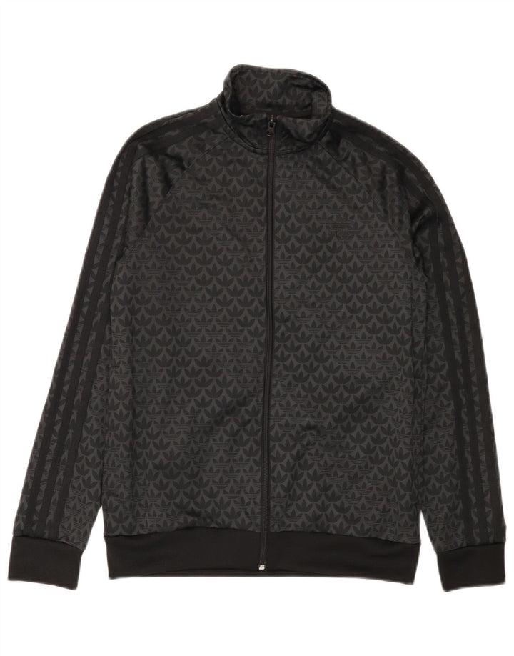 Adidas Boys Graphic αθλητική φόρμα Top Jacket 12-13 Years Black Polyester
