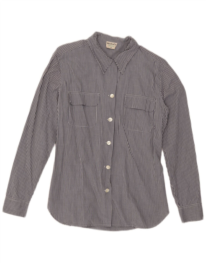 Max & Co. Γυναικείο πουκάμισο IT 46 Large Navy Blue Check Cotton