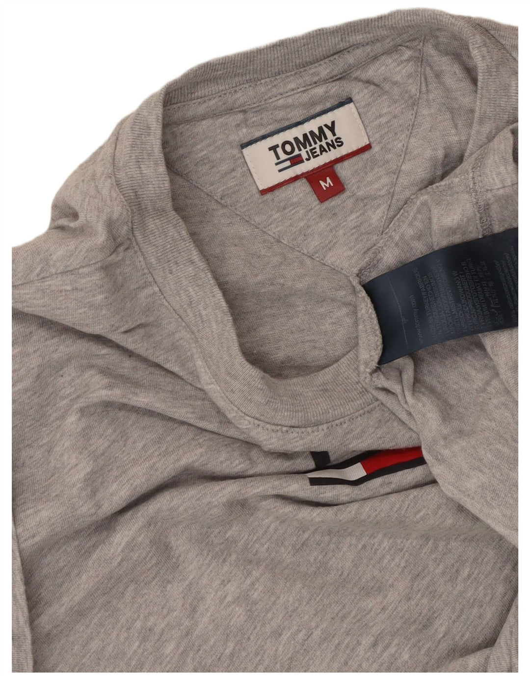 Γυναικείο γραφικό μπλουζάκι TOMMY HILFIGER Top UK 14 Βαμβακερό μεσαίο γκρι με φλύκταινες