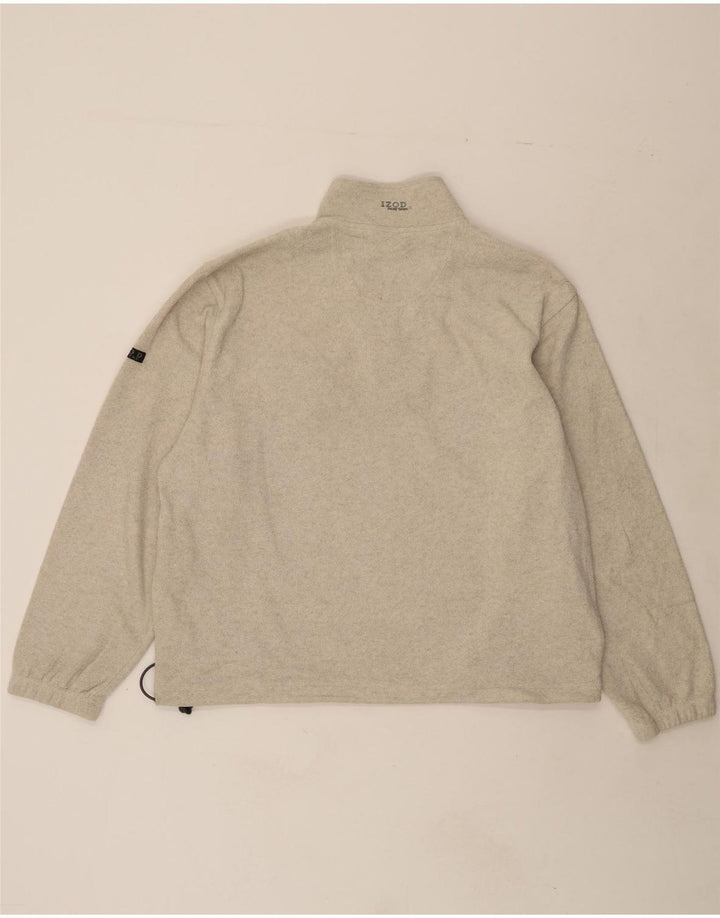 IZOD Mens Zip Neck Fleece Jumper Large Grey Polyester Vintage Izod and Second-Hand Izod from Messina Hembry 