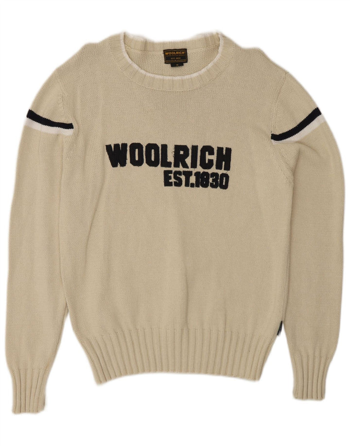 Ανδρικό πουλόβερ Woolrich Graphic Boat Neck Jumper Medium Off White ριγέ