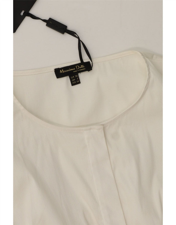 Massimo Dutti Γυναικείο πουκάμισο EU 34 2XS Λευκό βαμβακερό
