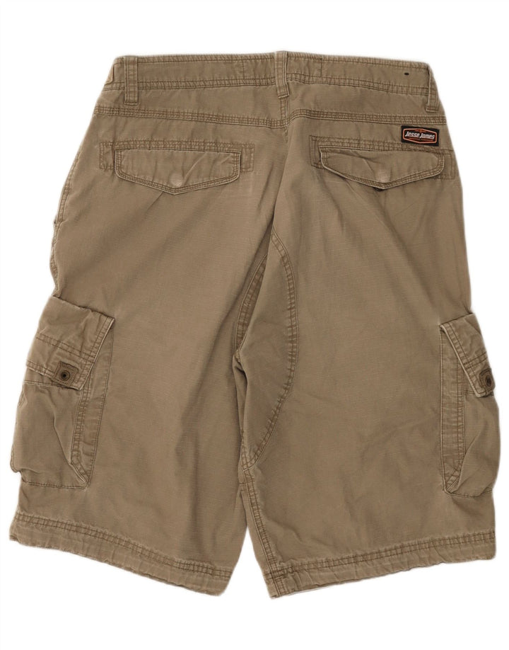 Jesse James Ανδρικό σορτς Cargo μεγάλο W34 Μπεζ βαμβακερό