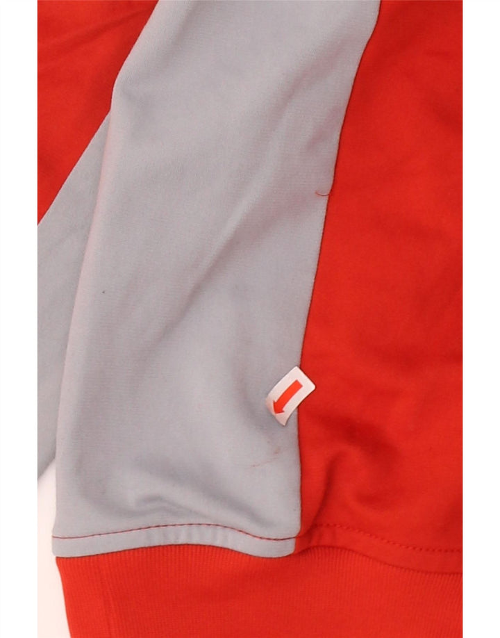 ADIDAS Mens Graphic Hoodie Jumper Medium Red Colourblock Polyester