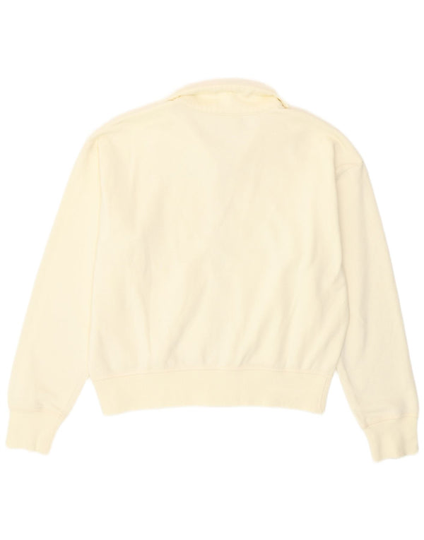 Champion Womens Crop Loose Fit Top Jacket UK 14 Medium Off White
