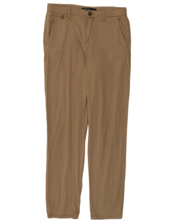 Zara Womens Slim Chino Trousers EU 36 XS W26 L29 Beige