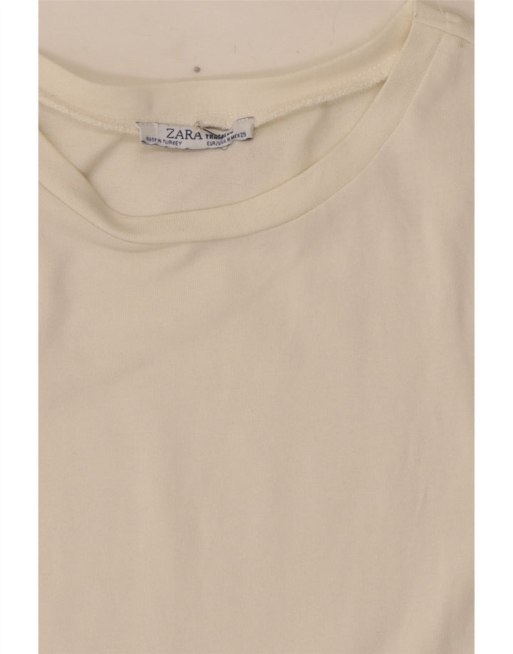 Zara Γυναικεία Μπλούζα Τοπ UK 12 Medium White Animal Print