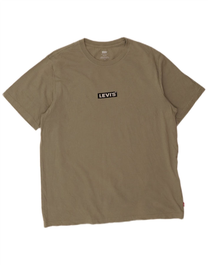 LEVI'S Mens Relaxed Graphic T-Shirt Top Large Khaki Cotton