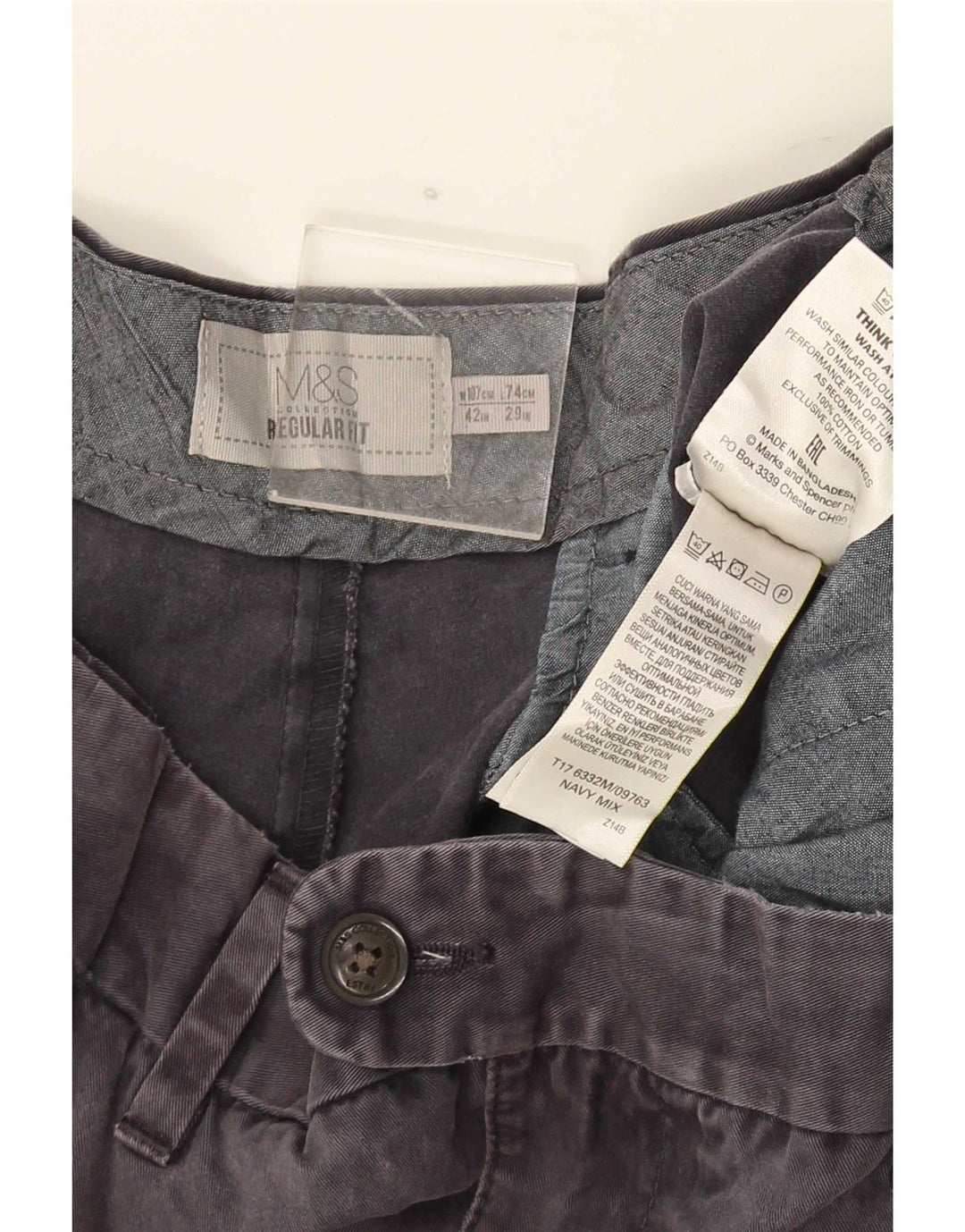 Ανδρικό ίσιο παντελόνι Marks & Spencer W42 L29 Γκρι βαμβακερό