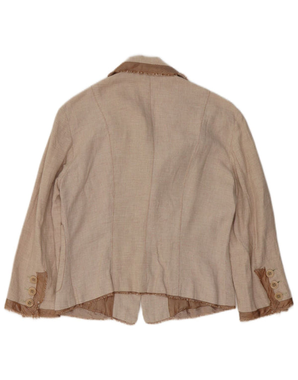 Pinko Γυναικείο σακάκι με 3 κουμπιά UK 8 Small Beige Βαμβακερό