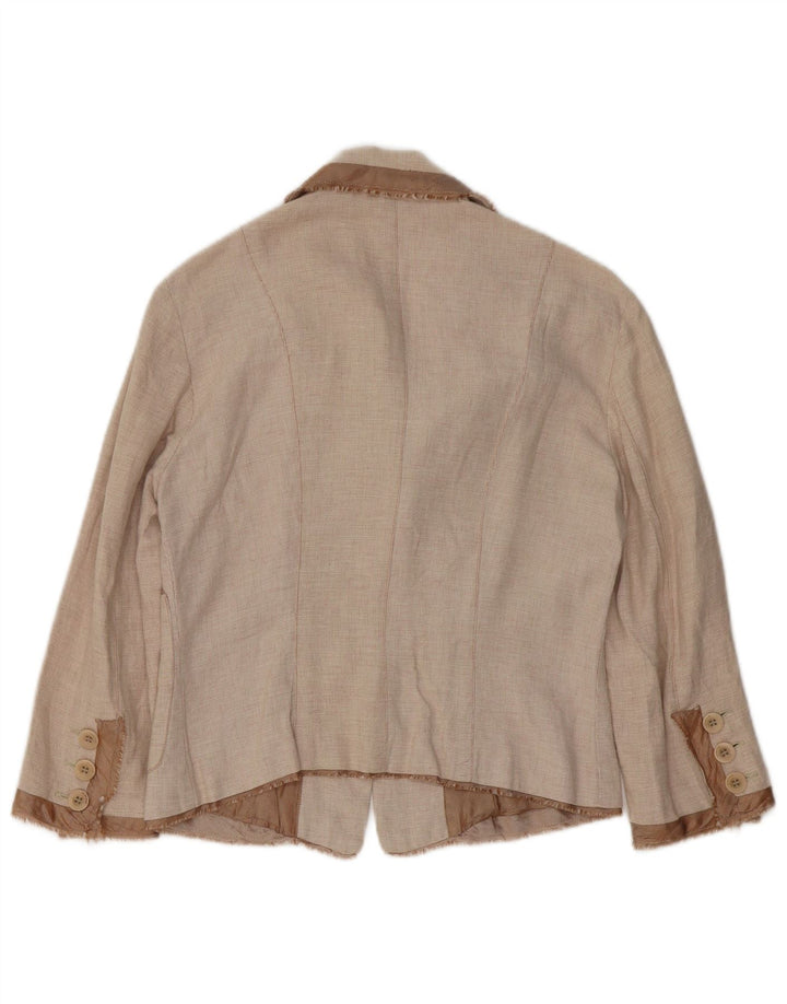 Pinko Γυναικείο σακάκι με 3 κουμπιά UK 8 Small Beige Βαμβακερό