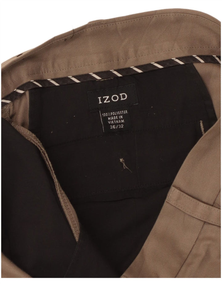 Izod Ανδρικό παντελόνι με καρφίτσα W36 L32 Μπεζ πολυεστέρας