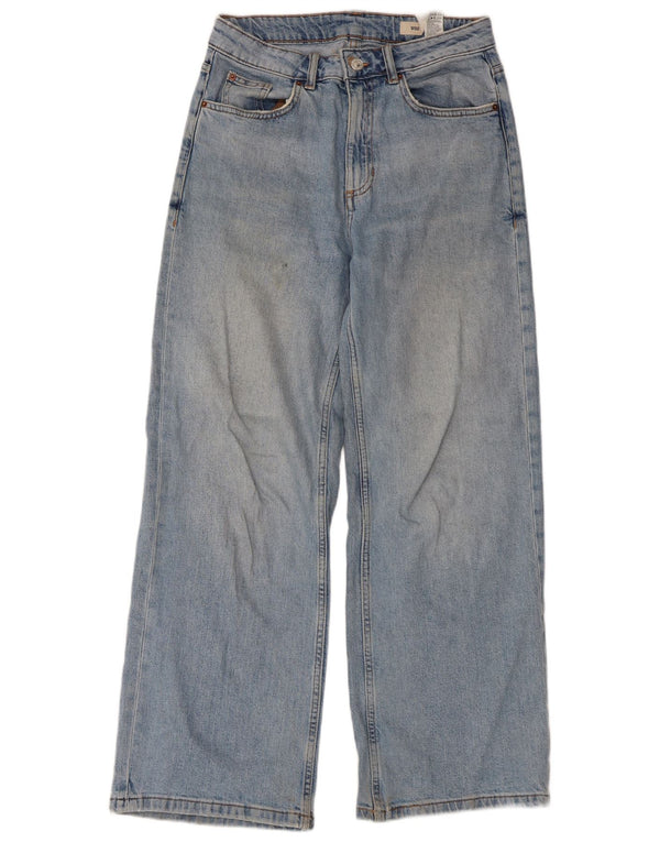 Marks & Spencer Γυναικεία φαρδιά τζιν UK 10 Small W30 L28 Blue Cotton
