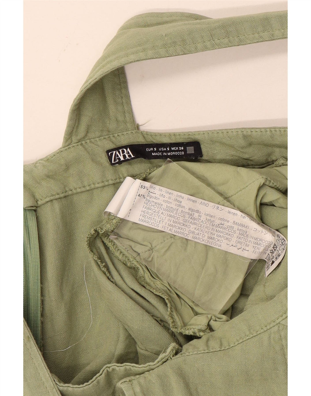 Zara Γυναικείο σορτς Dungarees Small W28 Χακί Λινό