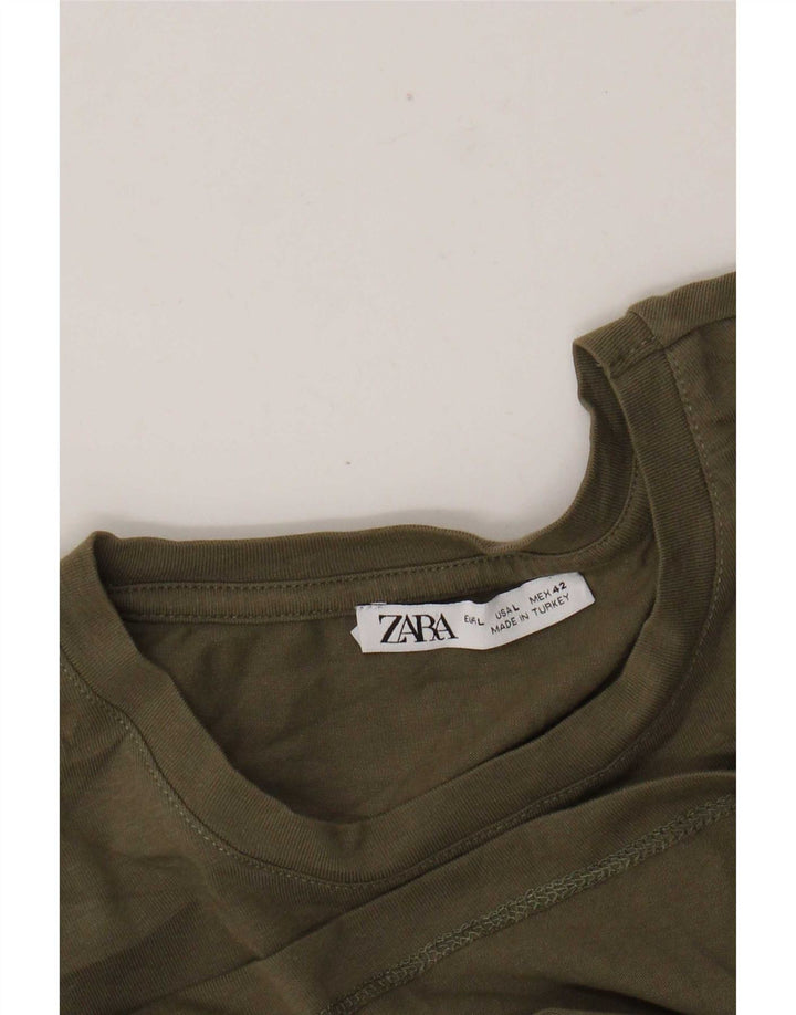 Zara Ανδρικό T-Shirt Top Large Khaki