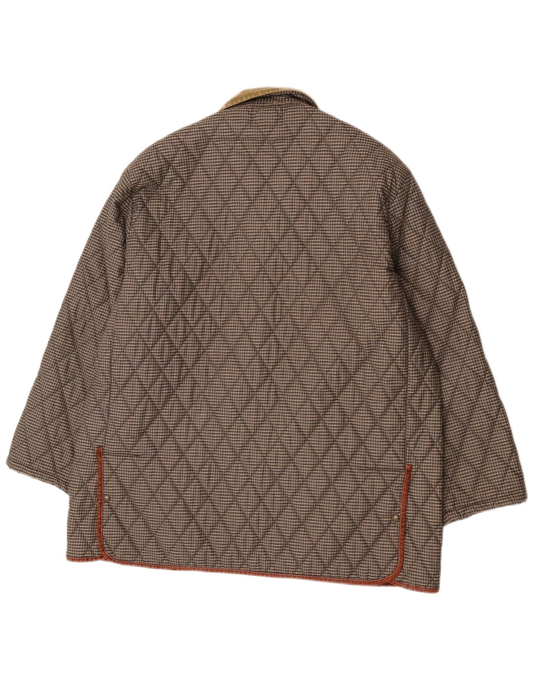 Vintage ανδρικό καπιτονέ μπουφάν UK 44 2XL καφέ Houndstooth Πολυεστέρας