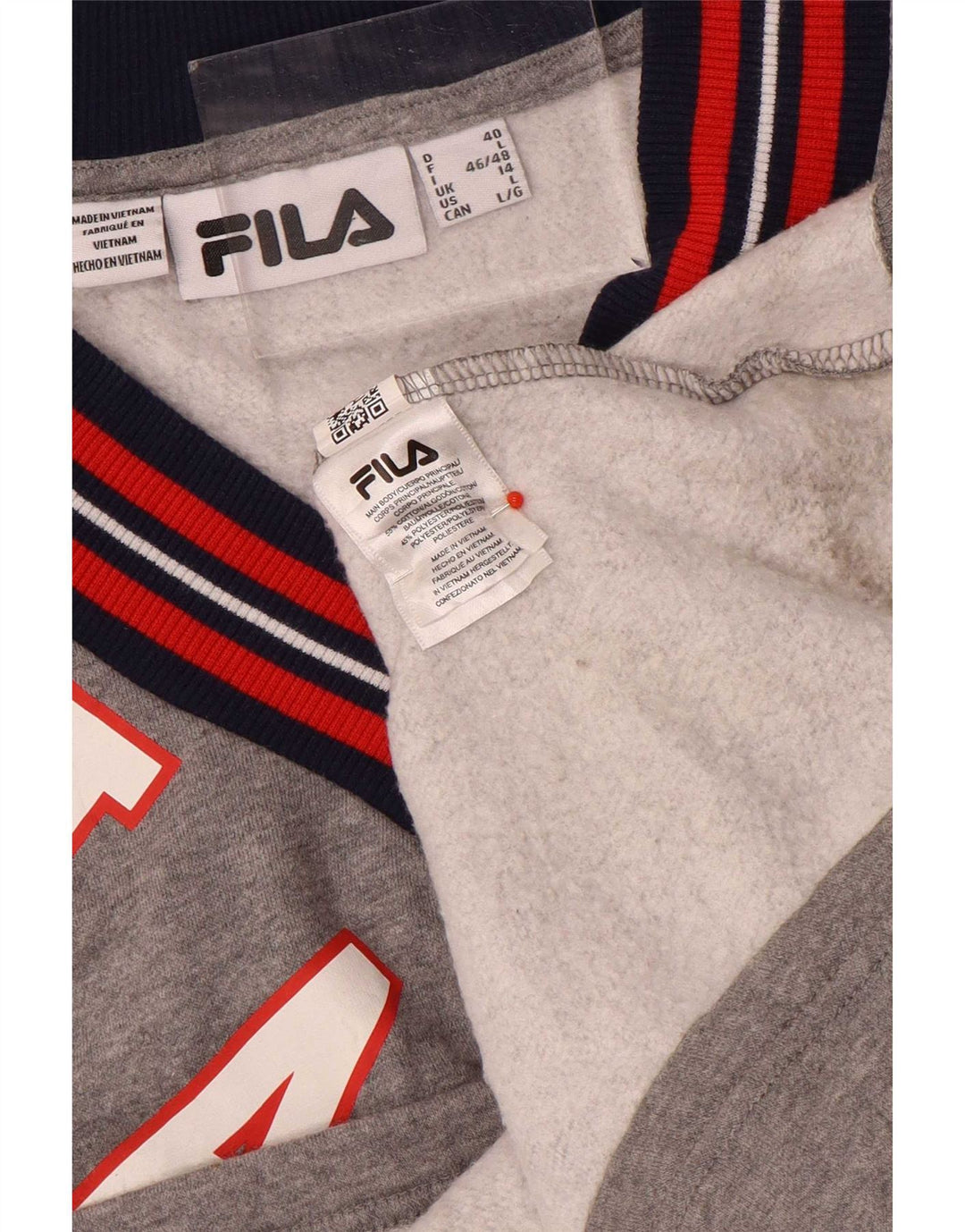 Γυναικείο γραφικό φούτερ Fila Jumper UK 14 Large Grey Colourblock