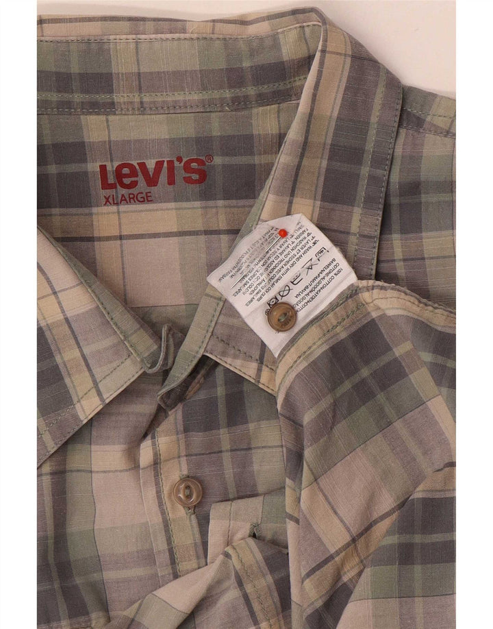 Ανδρικό κοντομάνικο πουκάμισο Levi's XL γκρι βαμβακερό