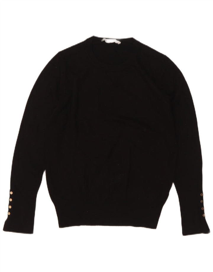 Zara Γυναικείο πουλόβερ με λαιμόκοψη UK 12 Medium Μαύρο