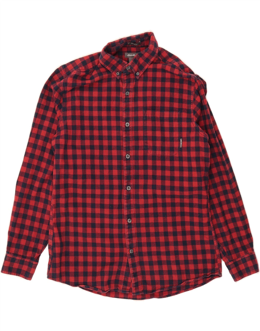 EDDIE BAUER Mens Relaxed Fit Flannel Shirt Medium Red Check Cotton Vintage Eddie Bauer and Second-Hand Eddie Bauer from Messina Hembry 