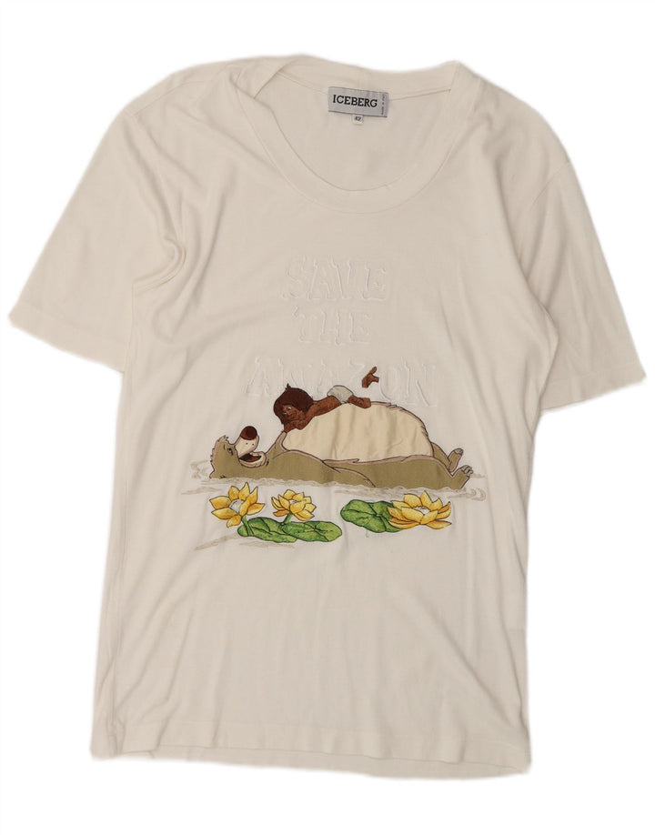 Iceberg Γυναικείο T-Shirt Disney Graphic Top IT 42 Μεσαίο λευκό βαμβακερό