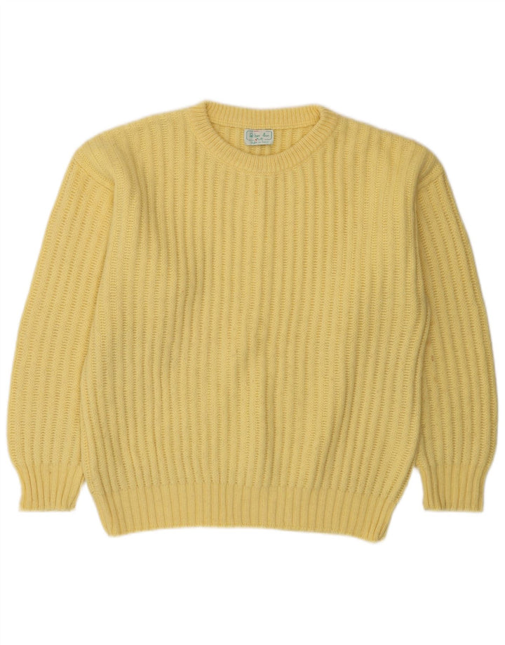 Ανδρικό πουλόβερ Benetton Crew Neck Jumper IT 48 Medium Yellow Acrylic
