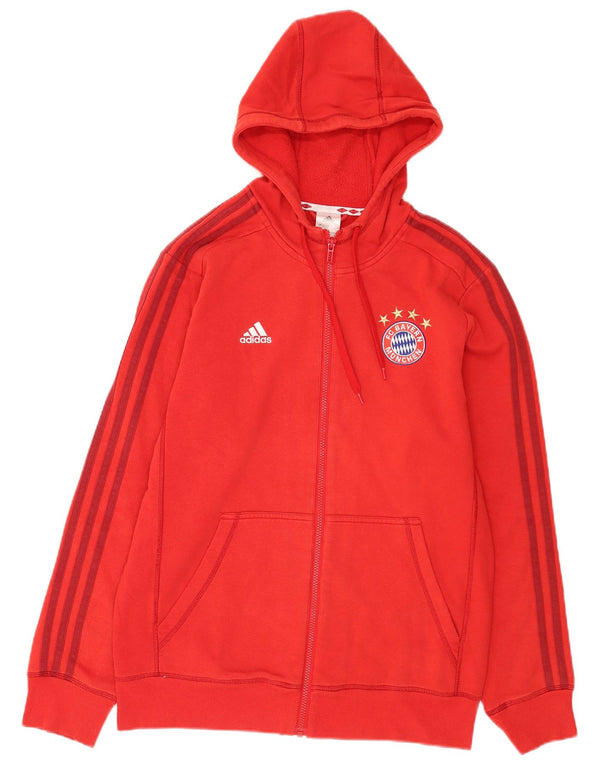 Ανδρικό πουλόβερ Adidas FC Bayern Munchen με φερμουάρ, μεσαίο κόκκινο βαμβακερό
