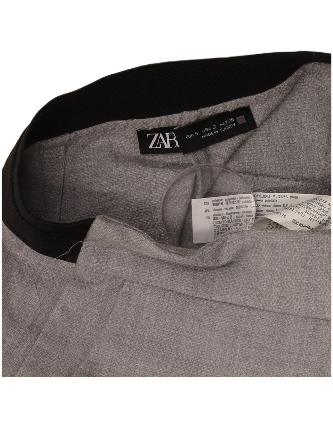 Zara Γυναικείο Slim Suit Παντελόνι Small W26 L28 Grey Polyester