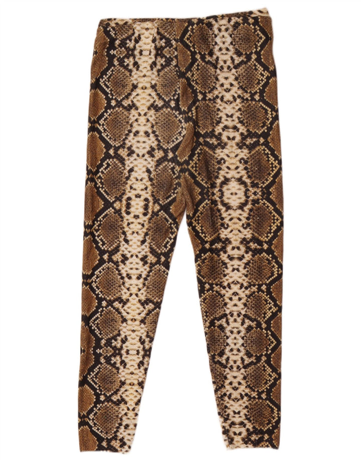 Zara Γυναικείο κολάν UK 12 Medium Brown Animal Print Polyester