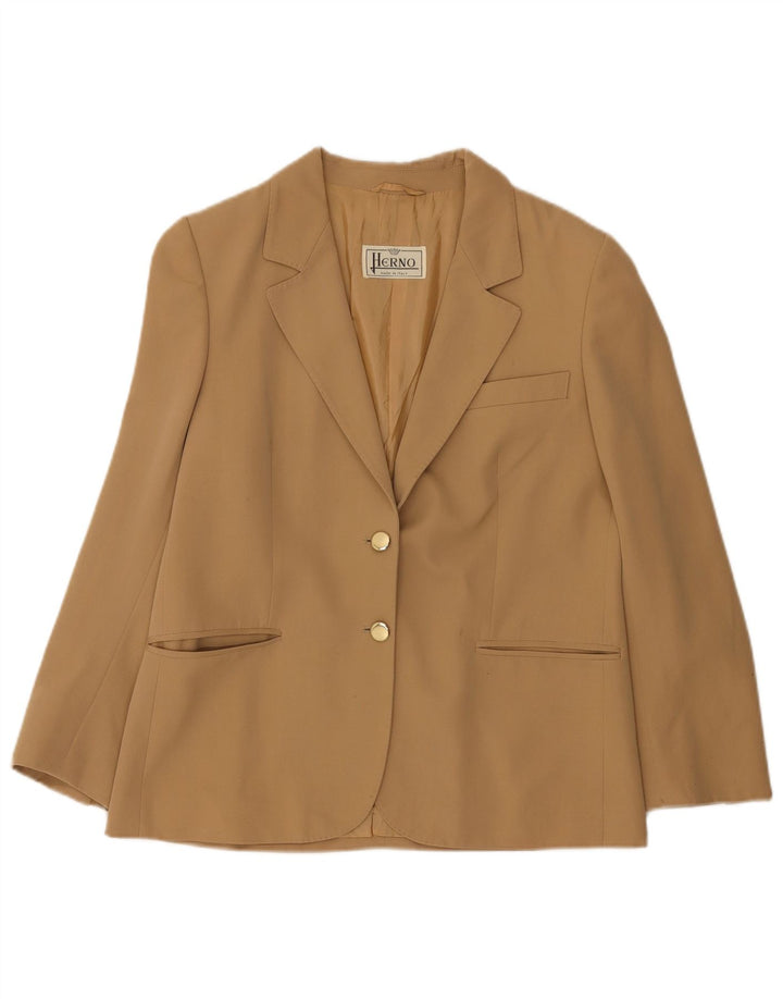 Herno Γυναικείο Μπουφάν Blazer με 2 Κουμπιά IT 50 XL Μπεζ μαλλί